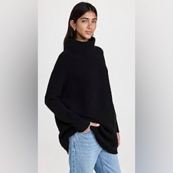 Free People Ottoman Black Cowl Neck Sweater Medium - Picture 3 of 11